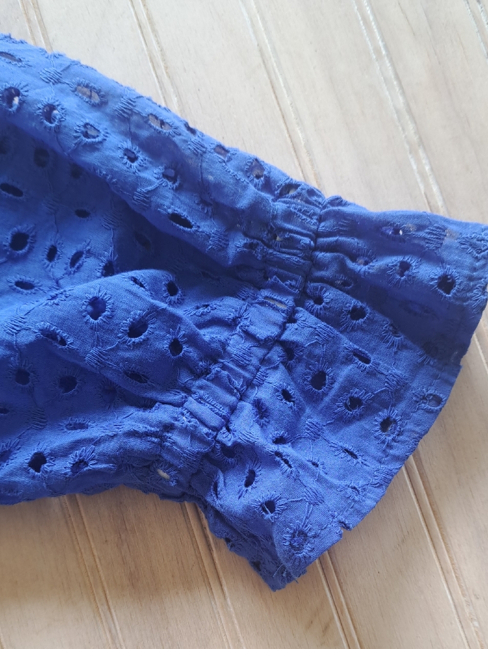 NWT Doublju Royal Blue V-Neck Eyelet Sleeve Maxi Dress Lightweight Boho - Picture 6 of 12